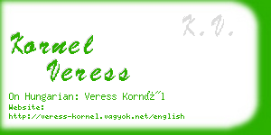 kornel veress business card
